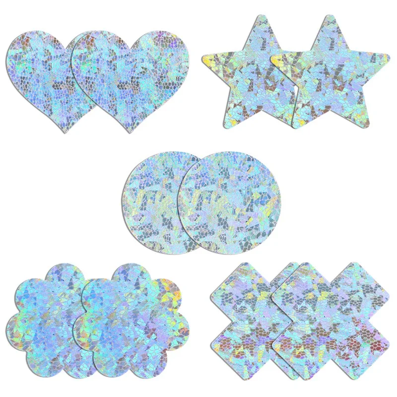 5 Pairs Glitters Pasties Nippl - Nipple Cover Pasties 评论和价格
