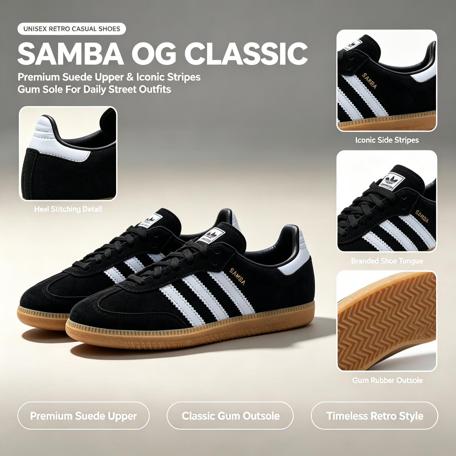 Official Adidas Genuine SAMBA  - Adidas Shoes Samba 评论和价格