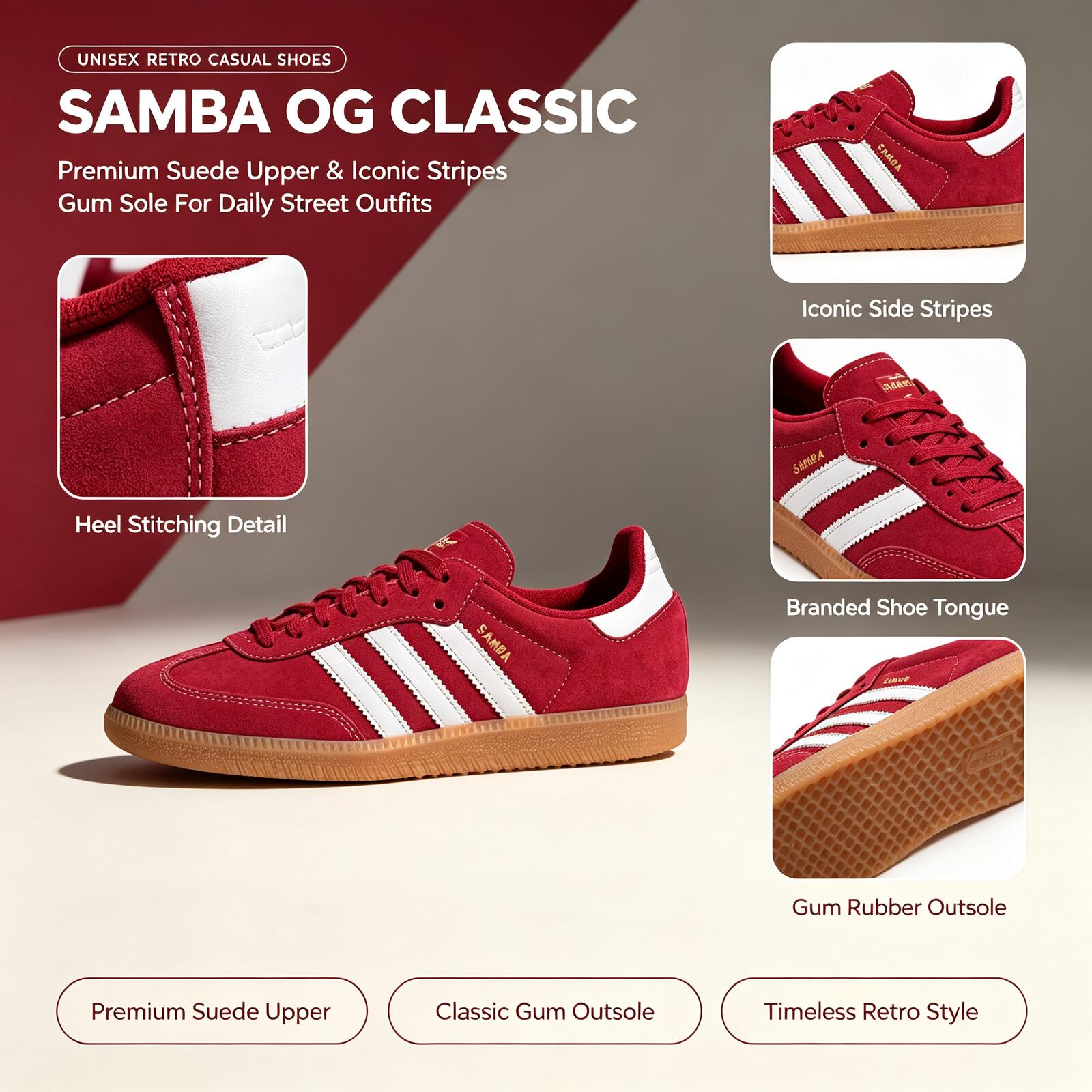 Official Adidas Genuine SAMBA  - Adidas Shoes Samba 评论和价格